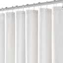 White Linen Shower Curtain for Bathroom Cream Boho Farmhouse Shower Curtains Natural Aesthetic Bath Decor Weighted Cloth Fabric Linen Textured Bath Curtain Liner with Hooks Set, White Linen, 72 Inch