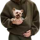 Kangaroo Pouch Unisex Hoodie, Dog Carrier Pullover for Small Dogs & Cats, Multiple Color Outdoor Sweater, Hands-Free Pet Carrying Sweatshirt (US, Alpha, Small, Regular)