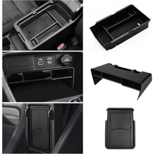 Karltys 3PCS CRV Center Console Organizer for Honda CR-V 2023-2025 2026 Accessories, CRV Hybrid Armrest Organizer Tray, Hidden Storage Box ABS Material