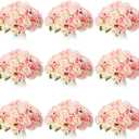 Jexine, 10 Bouquets Artificial Rose Flowers, 120 Pcs, Pink and White, Silk, DIY Bride, Home, Wedding Party Decorations