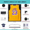 KCRasan Jersey Frame Display Case - Jersey Display Case - Large Lockable Frames Shadow Box with UV Protection for Baseball Basketball Football Soccer Hockey Sport Shirt, Black Finish, Black Locks