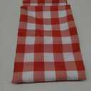 Waterproof Plaid Tablecloth Fabric - Round 90 Inch Classic Gingham Checker Table Cloth for Indoor/Outdoor Use - Buffalo Table Cover for Picnics, BBQs, and Parties (Red White)