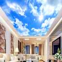 Eierme-Blue Sky Background with White Clouds Mural Wallpaper Peel and Stick 90" x 67"