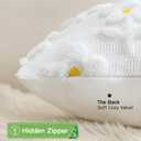 Artscope Spring Summer Pillow Covers 20x20 Set of 2 Decorative Flower Throw Pillow Cases Soft Plush Faux Fur Couch Cushion Case for Holiday Farmhouse Sofa Bed Room Home Decor-White