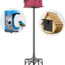 Bird Feeder Pole Stand,95 Inch Bird House Pole for Outdoors Heavy Duty,5 Base Prongs Adjustable Birds Feeder Stand for House
