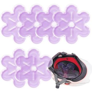 Ice Pack Hard Hat Cooling Insert, Blue, Flower Shape Design, Reusable Helmet Cooling Pad for Heat Protection (Purple, 6 Count)