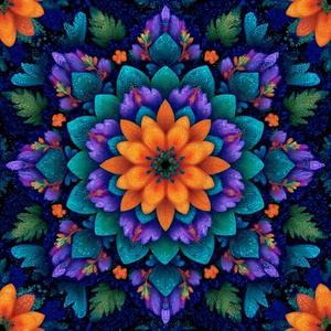 IOHEFY 10PCS Peel and Stick Floor Tiles 12x12 Inch Colorful Mandala Floral Vinyl Flooring Self Adhesive Multicolor Blue Purple Orange Tile for Kitchen Bathroom Bedroom Living Room DIY Home