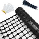 Safety Fence Garden Netting Roll 4 X 100 Feet with Zip Ties, Temporary Reusable Plastic Mesh Fencing Netting for Snow Fence, Animal Barrier, etc. (4' X 100 MW, Black)