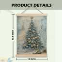 BearCake Vintage Light Blue Christmas Wall Art Poster Hanger Frame, Christmas Home Decor, Blue Fairytale Winter Xmas Tree Gnome Wall Decor for Home Bedroom Living Room, 12x16 Inch Set of 2 (Gua Hua christmas-blue santa)