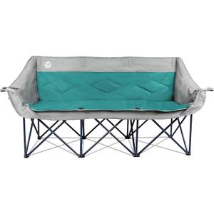 3 Person Camping Chair Oversized 900 Lbs Outdoor Lawn Loveseat Chair Padded Folding Chairs for Adults Heavy Duty Soccer Chair w/Cup & Wine Glass Holder for Outside Picnic, Beach, Sports