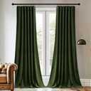 StangH Velvet Curtains 84 inches 2 Panels Green Blackout Curtains for Bedroom Living Room Thermal Insulated Privacy Drapes Back Tab, Moss Green, W52 x L84 inches, 2 Panels (52"W x 84"L (Pack of 2))