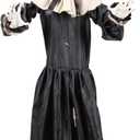 Haunted Hill Farm 5.6-Ft. Black Rabbit Halloween Animatronic with Sound