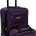 Rockland Fashion Softside 2 Piece Luggage Set, Expandable, (14" Tote/19" Upright), Purple