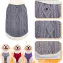 Small Dog Sweaters with Leash Hole Turtleneck Dog Sweaters Knitwear Boys Girls Warm Soft and High Stretch Pet Clothes for Fall WinterPet Shirts for Kitten Puppy Grey Small