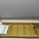 5 Tier Foldable Storage Shelves, Expandable Folding Shelving Units with Wheels, Changeable into 2 Shelf Units, Collapsible Adjustable Storage Rack Metal Shelves for Storage, Pantry, Garage, Gold
