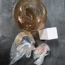 Mid Century Glass Table Lamp,Dimmable Desk Lamp,LED Bulb Included,Touch Control & USB A+C Port,Cognac Amber Seeded Glass