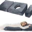 Pregnancy Pillows for Sleeping, 45.3 Inch Pregnancy Massage Pillow Full Body Pillow with Removable Cover & Leg Pillow, Support for Back, Legs, Belly, HIPS for Pregnant Women