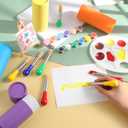 6 Pack Watercolor Paint Brushes Bulk Set for Kids Baby Toddler-4 Pcs Per Set Jumbo Brushes with Chubby Wood Handles for Easy Grip Paintbrushes Non Toxic Bristles (Colored)