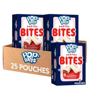 Pop-Tarts Baked Pastry Bites, Kids Snacks, School Lunch, Frosted Strawberry, 7oz Box (5 Pouches) 2 PRS, SEP 19 2025
