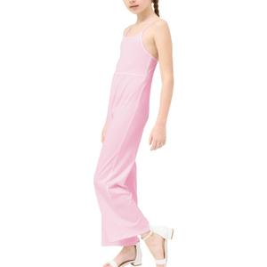 B&GCozy Girls Casual Loose Sleeveless Stretchy Wide Leg Pants, Jumpsuit Rompers for Girls (14-15 Years, Pink)