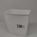 iDesign,Plastic Spa Rectangular Trash, Waste Basket Garbage Can for Bathroom, Bedroom, Home Office, Dorm, College, 2.5 Gallon, White