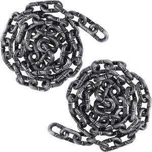 Zcaukya 2 Pcs Halloween Plastic Chain, 6 FT Halloween Props Fake Chains, Plastic Chain Links Creepy Costumes Accessories Haunted House Decor