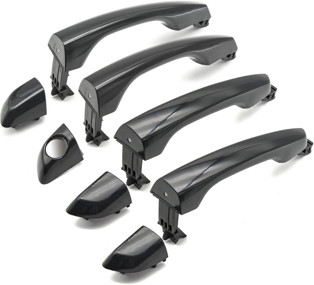 Black Exterior Door Handles Set of 4 for Hyundai Elantra Sedan 2017 2018 2019 2020, Front and Rear Drive & Passenger Side, Replaces# 82651-F0010 82661F0010