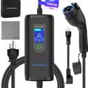 Portable Level 1 & 2 EV Charger,16A 110-240V with Fix Time Charge, 20FT Cable, NEMA 6-20 Plug and NEMA 5-15 Adapter, SAE J1772 EV Electric car Charger, Current Adjustable(NOT for Tesla)