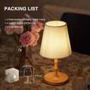 Dawnwake Table Lamp Cordless Bedside Desk Lamp,Rechargeable Battery Operated Lamps for Bedroom Night Stands,3 Colors Touch Dimmable Small Table Kitchen Lamps,4000mAh LED Wood Grain