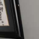 GMFrames 11"x14" Diploma Degree Frame with Mat or Display 15"x18" Certificates without Mat,Solid Wood,Black Finish with Intricate Black Rope Detail,UV Protection Acrylic