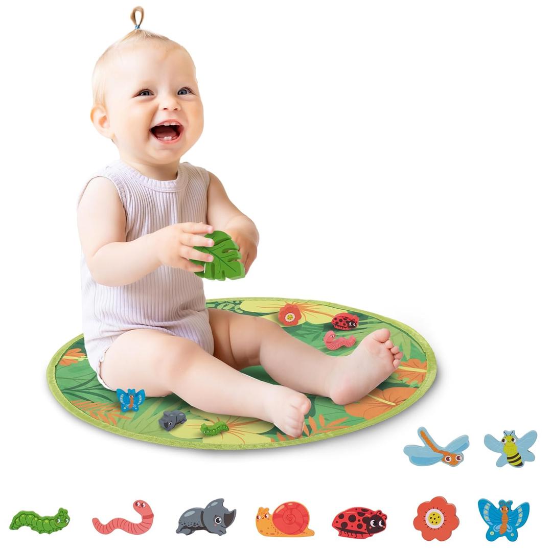 Childlike Behavior Baby Play Gym - Baby Playmat - Baby Activity Mat - Play Gym Mats for Babies - Wooden Realistic Animal Figure Toys Baby Gym - 19'' Soft Non-Woven Fabric Baby Tummy Time Play Mat Childlike Behavior Baby Play Gym - Baby Playmat - Baby Activity Mat - Play Gym Mats for Babies - Wooden Realistic Animal Figure Toys Baby Gym - 19'' Soft Non-Woven Fabric Baby Tummy Time Play Mat
