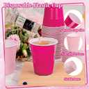 WELLIFE 12 OZ Pink Party Cups - 100 Pack Dual-Pink Cups,Ideal for Spring Gathering Mother's Day Birthday Parties,Girl's Party Princess-Themed Gatherings, Bachelorette Parties, 100PCS