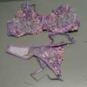 Aranmei Sexy Lingerie for Women Underwire Strappy Embroidered Lingerie Set Push Up Bra and Panty Set S-XXL (Purple, L)