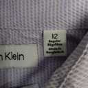 Calvin Klein Boys' Long Sleeve Patterned Dress Shirt, Button-Down Style with Cuffs & Shirttail Hem, Size 12