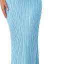 PRETTYGARDEN Women's 2025 Summer Casual Maxi Dresses Ribbed Knit Sleeveless Bodycon Elegant Going Out Beach Vacation Clothes (Light Blue, Medium)
