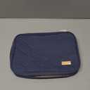 NISHEL Travel Toiletry Bag for women, Portable Hanging Organizer for Travel-Sized Shampoo, Conditioner, Brushes Set, Makeup Accessories, Medium Size, Aegean-Blue