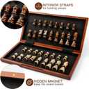 FanVince Chess Set 15" Wooden Board Game - Wood Sets with 2 Storage Bags and 2 Extra Queens - Gifts Box for Men Dad