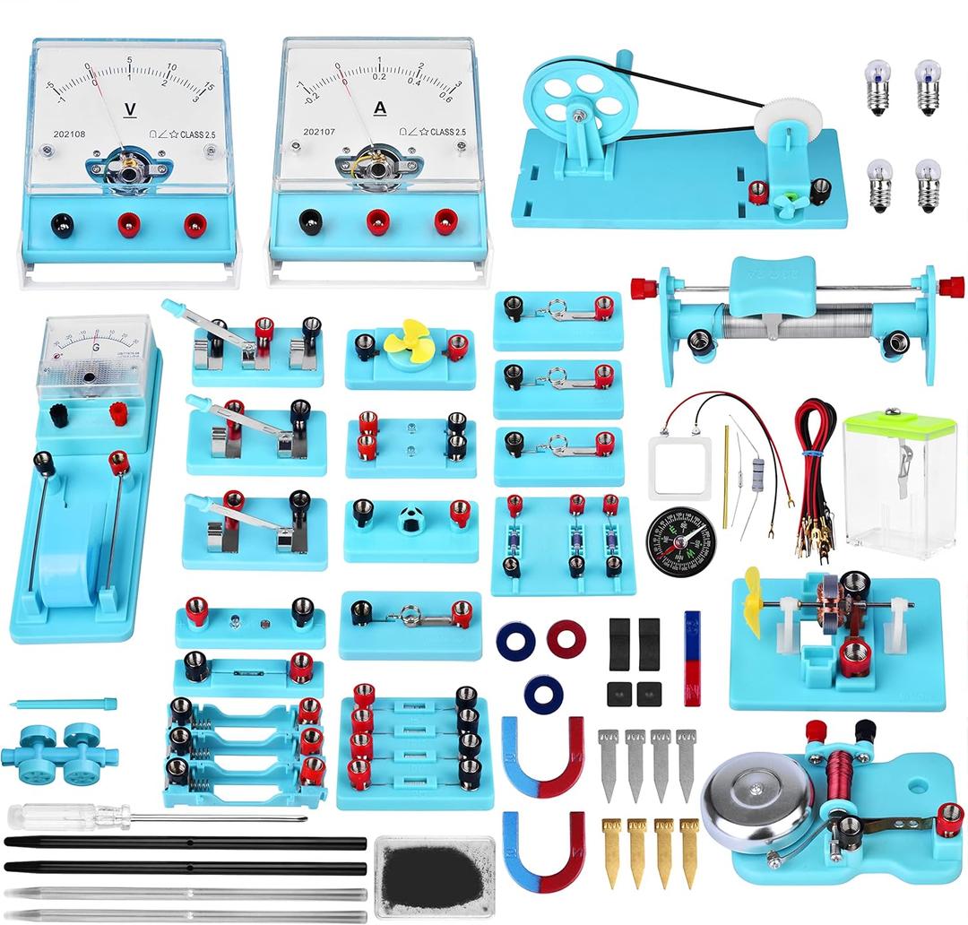 Mysterystone Science Experiment for Kids Electricity and Magnetism Kit for Students Stem Kit Physics Lab Basic Circuit Board Kit for Learning Starter