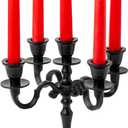 Rely+ 5 Arm Baby Candelabra Black Matte 8 Inch Taper Candle Holders Gothic Decorations Candlesticks Holder Home Decor Wedding Parties Centerpiece for Dining Table