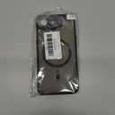 YEMORAN Compatible with iPhone 16E Case with Built-in Camera Lens Protector Translucent Magnetic iPhone 16E Phone Case 6.1" [Compatible with Mag-Safe][Great Grip Feeling], Black