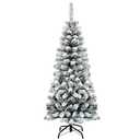 4.5-ft Pencil Flocked Silver Artificial Christmas Tree