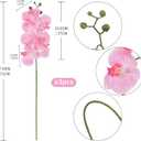 Light Pink Orchid Artificial Flowers, 27.95" Real Touch Fake Orchid Latex Realistic Flowers Phalaenopsis Branches for Home Party Wedding Bridal Shower Decoration, 3pcs Light Pink