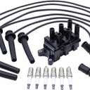ApplianPar Ignition Coil and Spark Plug Wires Set for Ford E150 E250 2001-2003, F150 4.2 2001-2008, Freestar 2004-2007, Mustang 2001-2004, Ranger 2001-2008, Taurus 2001-2007, Mazda B3000 2001-2007 V6