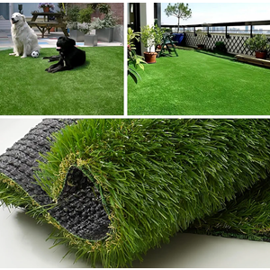 Artificial Grass Turf Rug 4FTX6FT Indoor Outdoor, 1.38" Pile Height Realistic Fake Grass with Drain Holes Astro Turf for Patio Garden Lawn Landscape Balcony