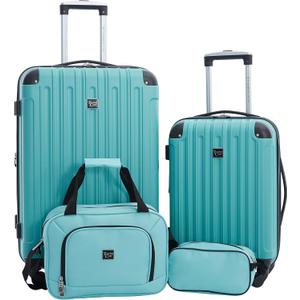 Travelers Club Midtown Hardside 4-Piece Luggage Travel Set, Emerald