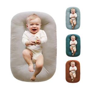 Baby Lounger Pillow, Love in Baby Lounger Pillow for Newborn Co-sleeping for Baby in Bed, Newborn Lounger Baby Nest for Boys & Girls 0-12 Months| English Apricot