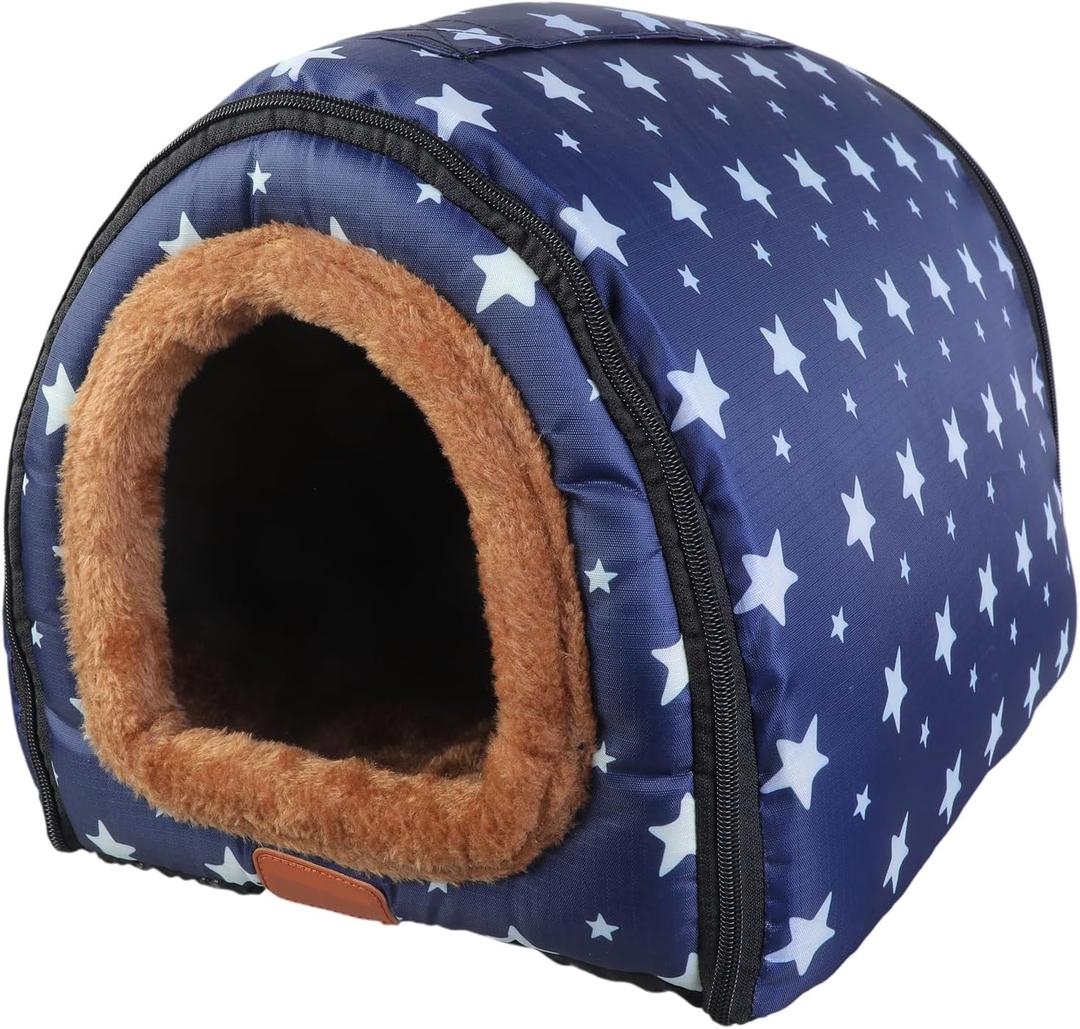 Foldable Pet Tent Soft Bed for Small Dogs & Hideaway Condo Bed Cartoon Cave Dog House Anti-Scratching