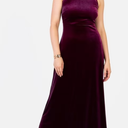 Maya Deluxe Halterneck Velvet Maxi Dress, Rich Purple M