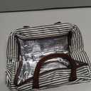 BALORAY Lunch Bag for Women Men Insulated Lunch Box for Adult Reusable Lunch Tote Bag for Work, Picnic or Travel(Black White Stripes)