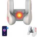 3-in-1 Travel Neck Pillow with Music Bluetooth Speaker Heat & Vibration Massage Memory Foam for Airplane Car Home & Office Muscle Tension Relief for Deep Sleep Relaxation White Noise ASMR & Travel